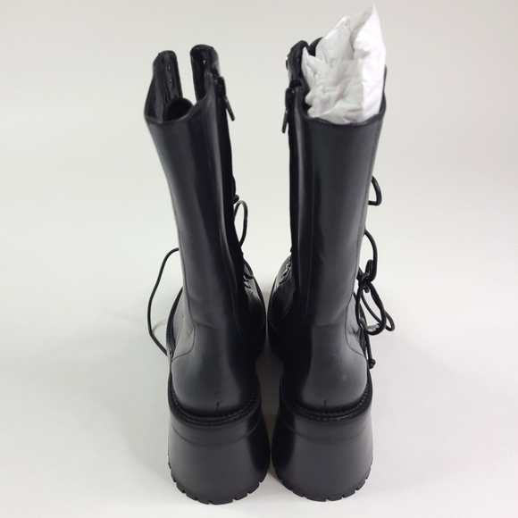DUNDAS x Revolve Black Camila Combat Boots sz 7.5 - Picture 3 of 4